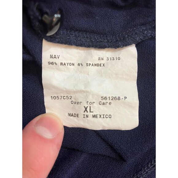 IZ Byer Blue Long Sleeve Top V-Neck Size XL - Picture 5 of 6